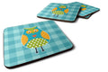 Owl on Blue Plaid Foam Coasters Set of 4 Cup Coasters for Indoor Outdoor, Tabletop Protection, Anti Slip, Mouse pad Material