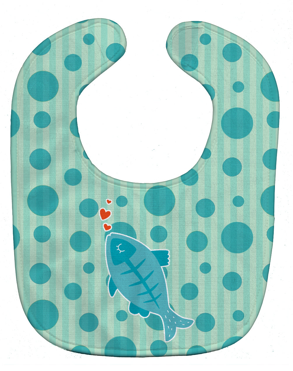 Polkadot Fish Baby Bib Easy-Clean Baby Bib Baby Feeding Accessory Baby Mealtime Essential, 10 x 13, Multicolor