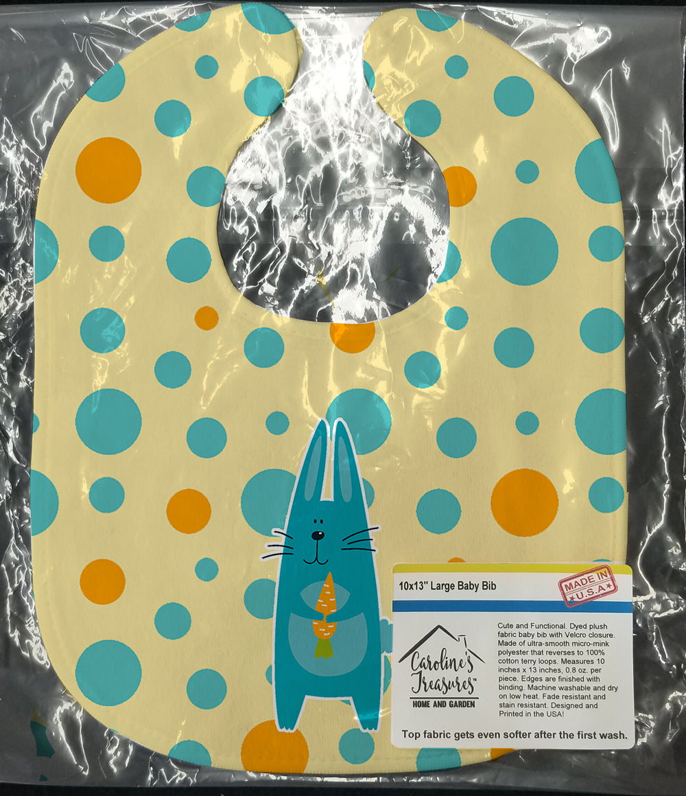 Polkadot Rabbit Baby Bib Easy-Clean Baby Bib Baby Feeding Accessory Baby Mealtime Essential, 10 x 13, Multicolor