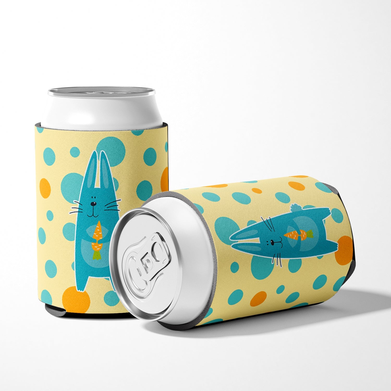 Polkadot Rabbit Can or Bottle Hugger Cooler Sleeve for Standard 12 oz Cans, Insulated Foam Beer & Soda Can Hugger Reusable