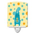 Polkadot Rabbit Ceramic Night Light Compact, UL-Certified, Ideal for Bedroom, Bathroom, Nursery, Hallway, Kitchen, 6x4x3, Multicolor