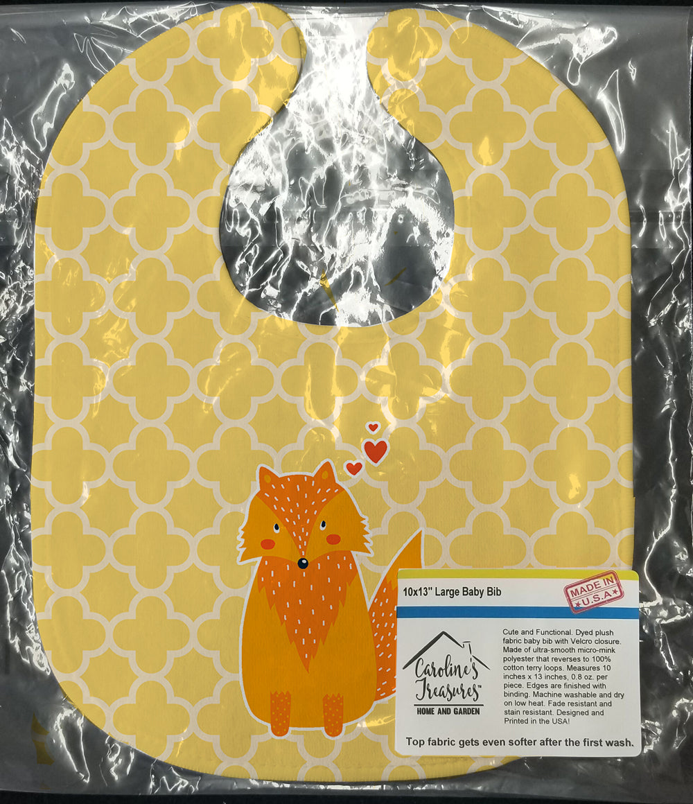 Foxy Love Baby Bib Easy-Clean Baby Bib Baby Feeding Accessory Baby Mealtime Essential, 10 x 13, Multicolor