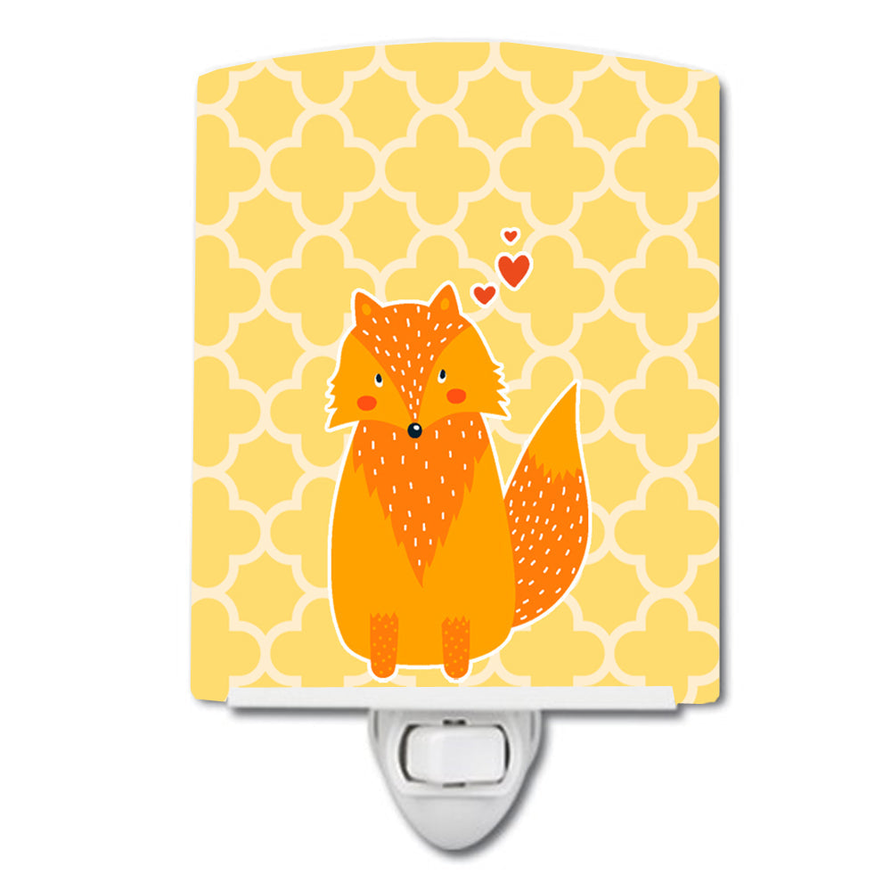 Foxy Love Ceramic Night Light Compact, UL-Certified, Ideal for Bedroom, Bathroom, Nursery, Hallway, Kitchen, 6x4x3, Multicolor