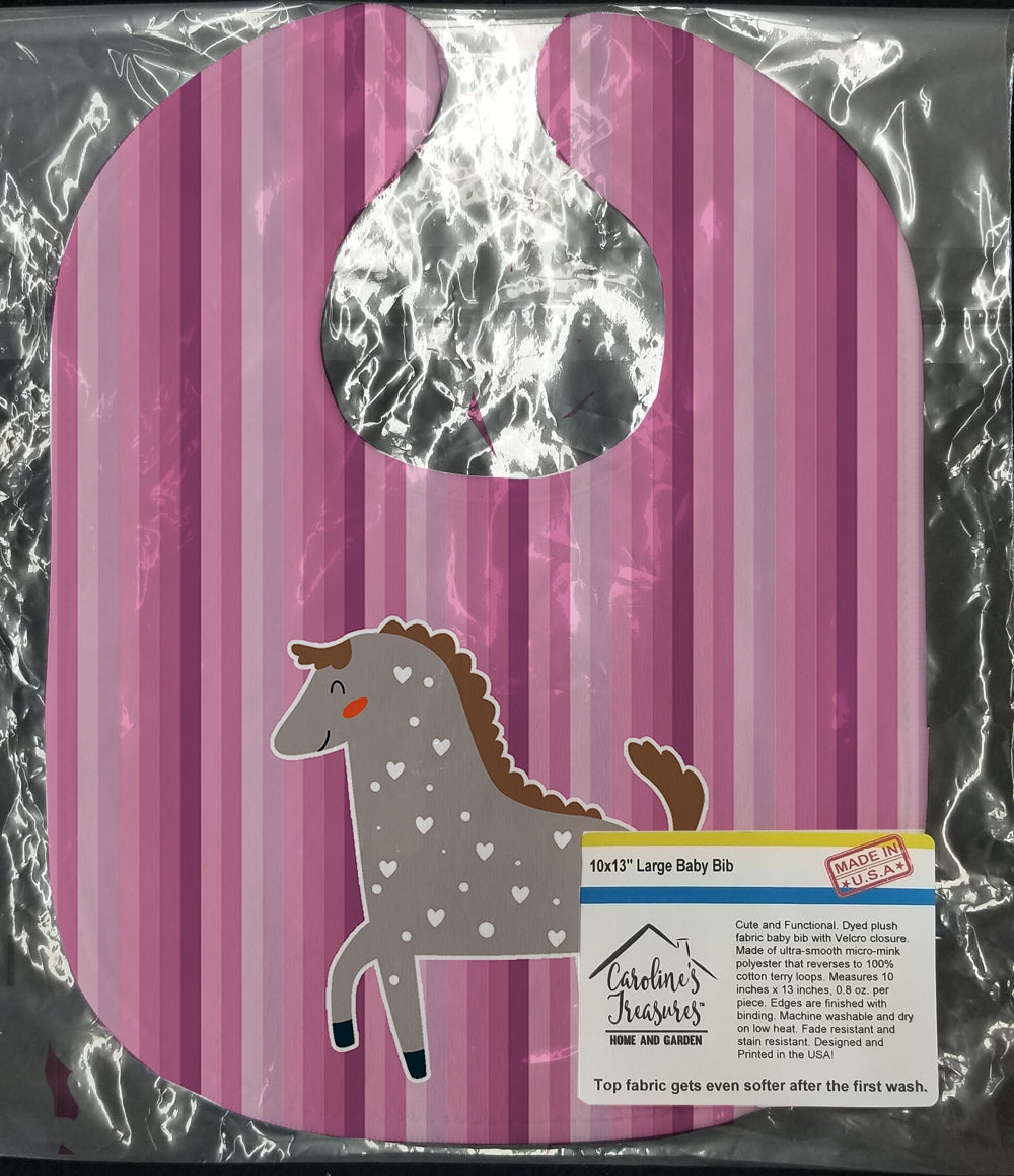 Horse Baby Bib Easy-Clean Baby Bib Baby Feeding Accessory Baby Mealtime Essential, 10 x 13, Multicolor