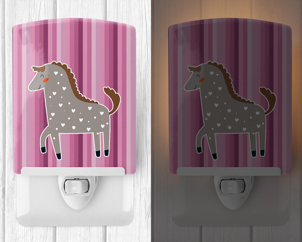 Horse Ceramic Night Light Compact, UL-Certified, Ideal for Bedroom, Bathroom, Nursery, Hallway, Kitchen, 6x4x3, Multicolor
