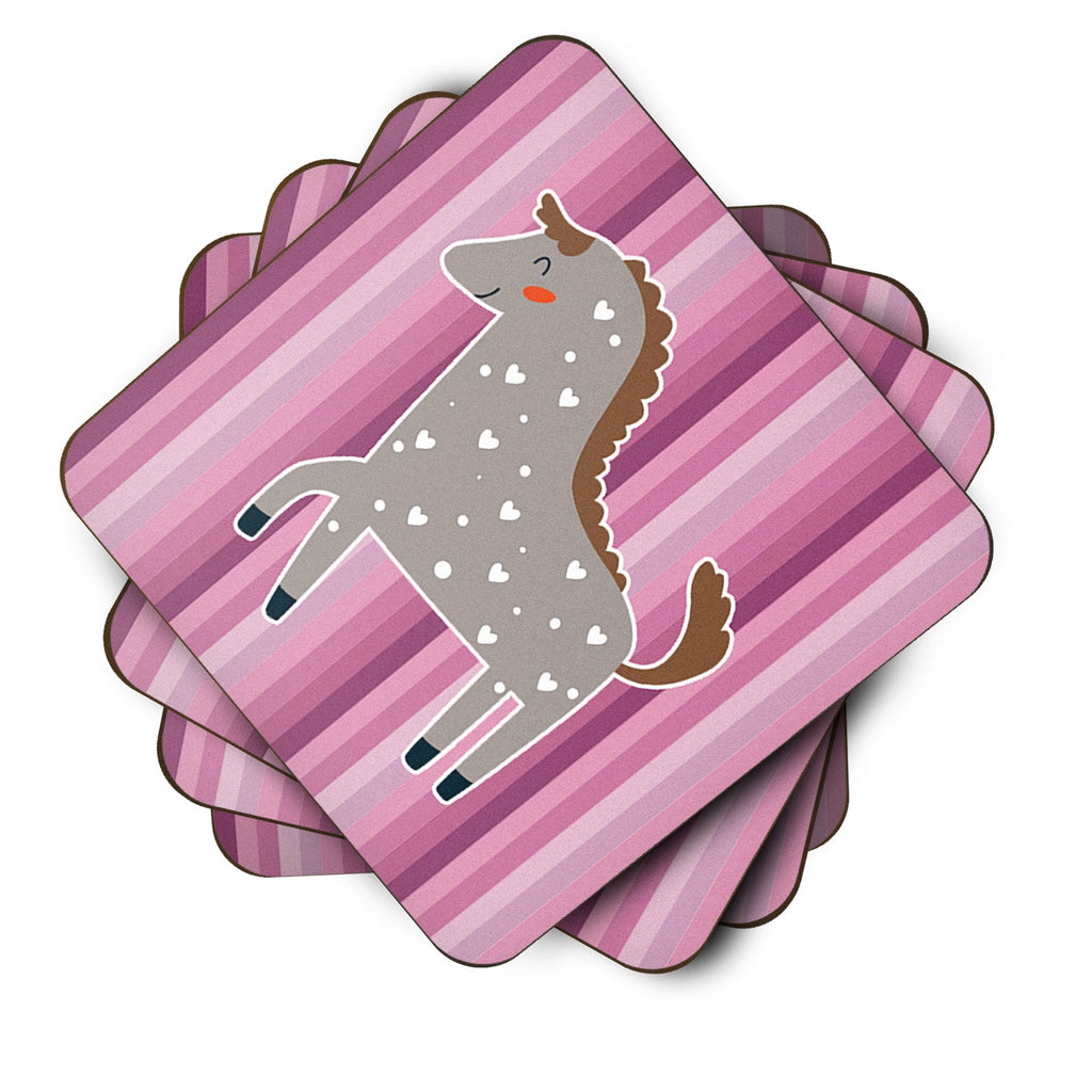 Horse Foam Coasters Set of 4 Cup Coasters for Indoor Outdoor, Tabletop Protection, Anti Slip, Mouse pad Material