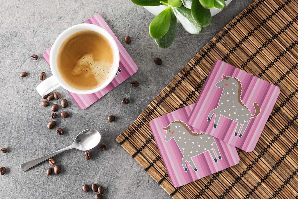 Horse Foam Coasters Set of 4 Cup Coasters for Indoor Outdoor, Tabletop Protection, Anti Slip, Mouse pad Material
