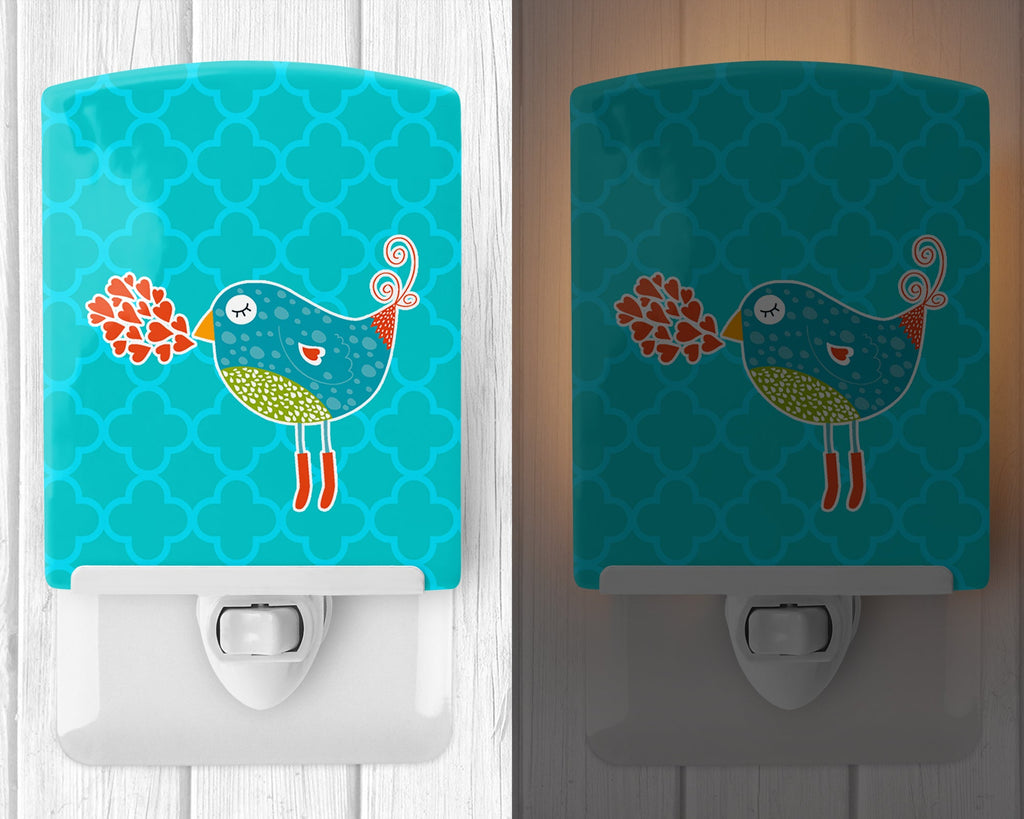 Birdy Love Ceramic Night Light Compact, UL-Certified, Ideal for Bedroom, Bathroom, Nursery, Hallway, Kitchen, 6x4x3, Multicolor
