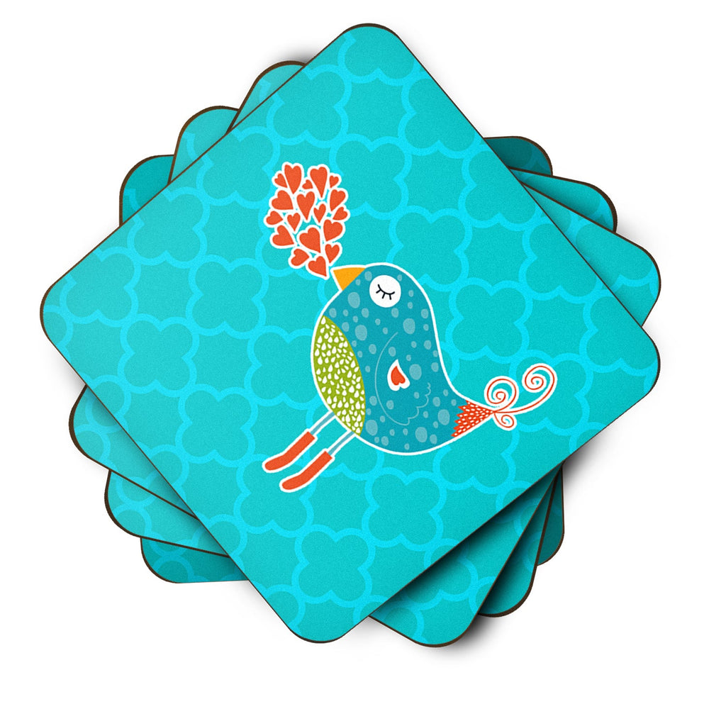 Birdy Love Foam Coasters Set of 4 Cup Coasters for Indoor Outdoor, Tabletop Protection, Anti Slip, Mouse pad Material