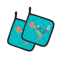 Birdy Love Pot Holder Set of 2 Heat Resistant Quilted Hot Pads 7.5 x 7.5 Inch, Insulated Kitchen Trivets for Cooking & Baking