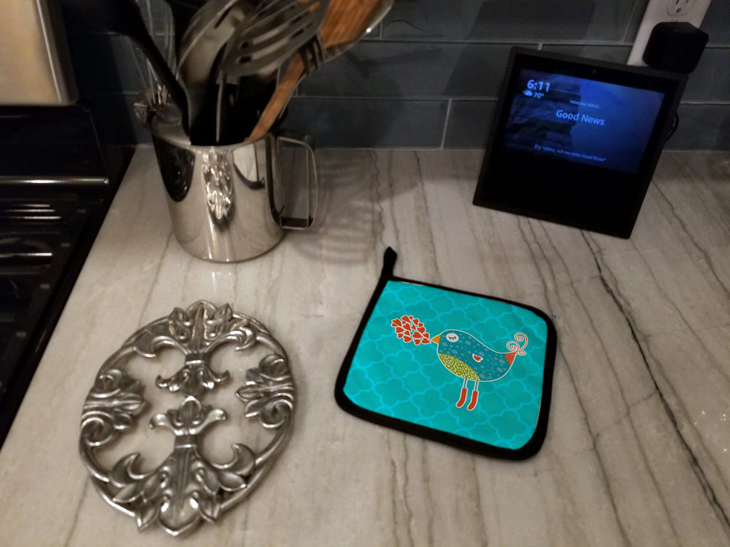 Birdy Love Pot Holder Set of 2 Heat Resistant Quilted Hot Pads 7.5 x 7.5 Inch, Insulated Kitchen Trivets for Cooking & Baking