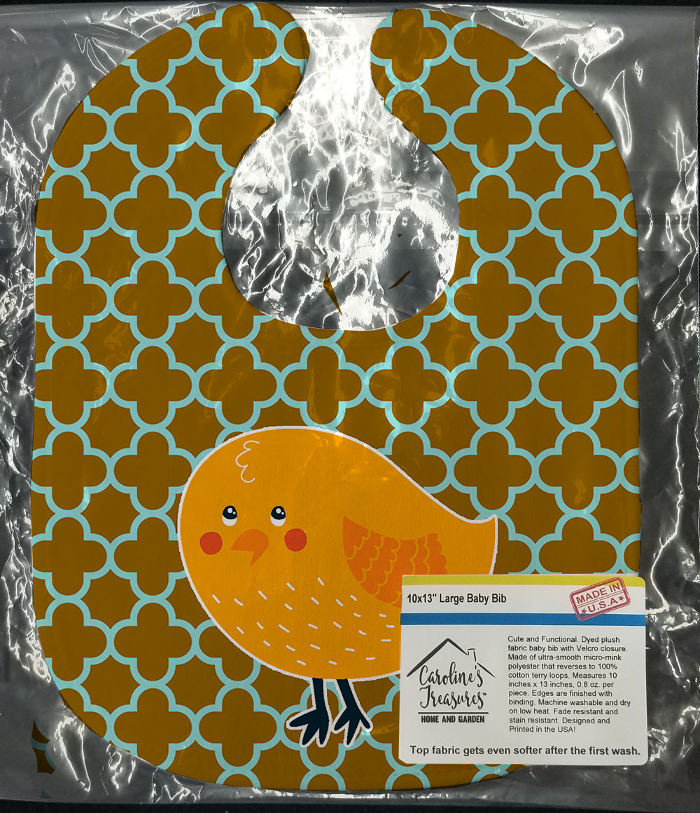 Bird on Quatrfoil Baby Bib Easy-Clean Baby Bib Baby Feeding Accessory Baby Mealtime Essential, 10 x 13, Multicolor