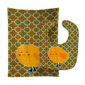 Bird on Quatrfoil Baby Bib & Burp Cloth Easy-Clean Baby Bib Baby Feeding Accessory Baby Mealtime Essential