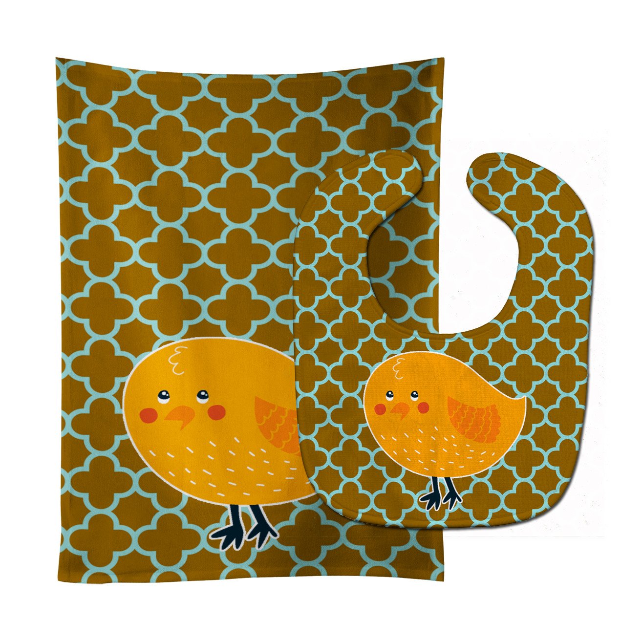 Bird on Quatrfoil Baby Bib & Burp Cloth Easy-Clean Baby Bib Baby Feeding Accessory Baby Mealtime Essential