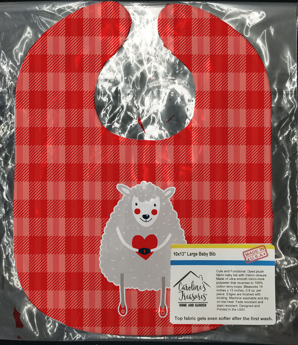 Lamb Love Baby Bib Easy-Clean Baby Bib Baby Feeding Accessory Baby Mealtime Essential, 10 x 13, Multicolor