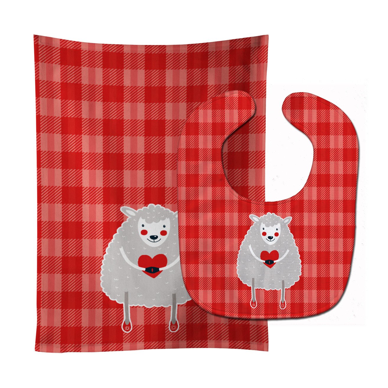 Lamb Love Baby Bib & Burp Cloth Easy-Clean Baby Bib Baby Feeding Accessory Baby Mealtime Essential