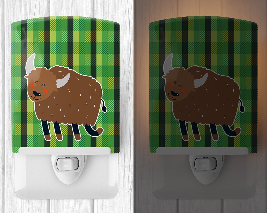 Bull Ceramic Night Light Compact, UL-Certified, Ideal for Bedroom, Bathroom, Nursery, Hallway, Kitchen, 6x4x3, Multicolor