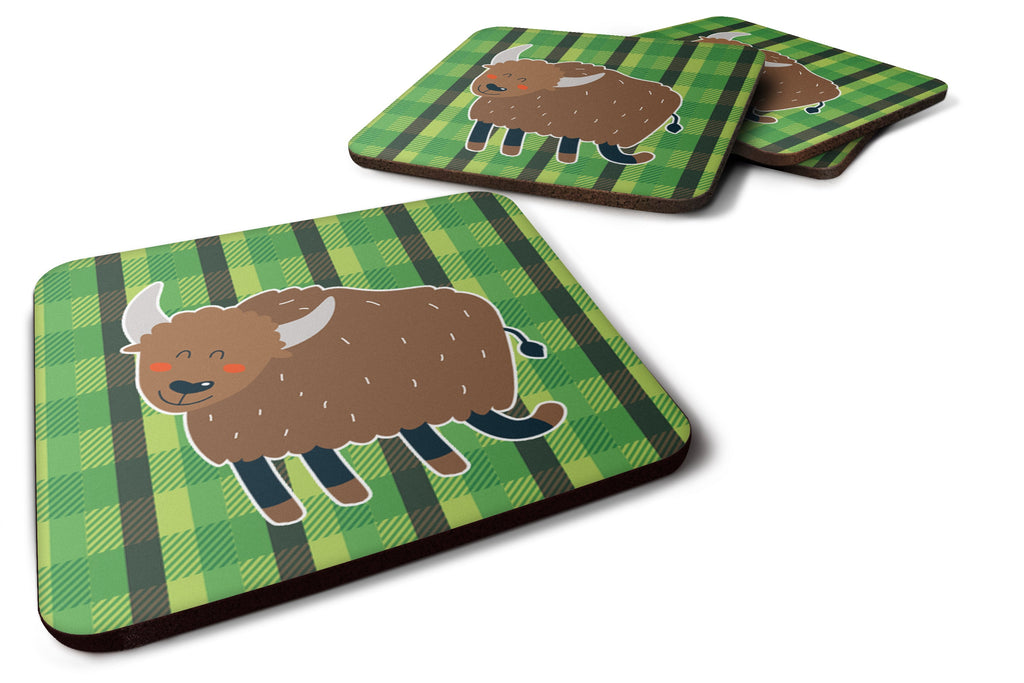 Bull Foam Coasters Set of 4 Cup Coasters for Indoor Outdoor, Tabletop Protection, Anti Slip, Mouse pad Material