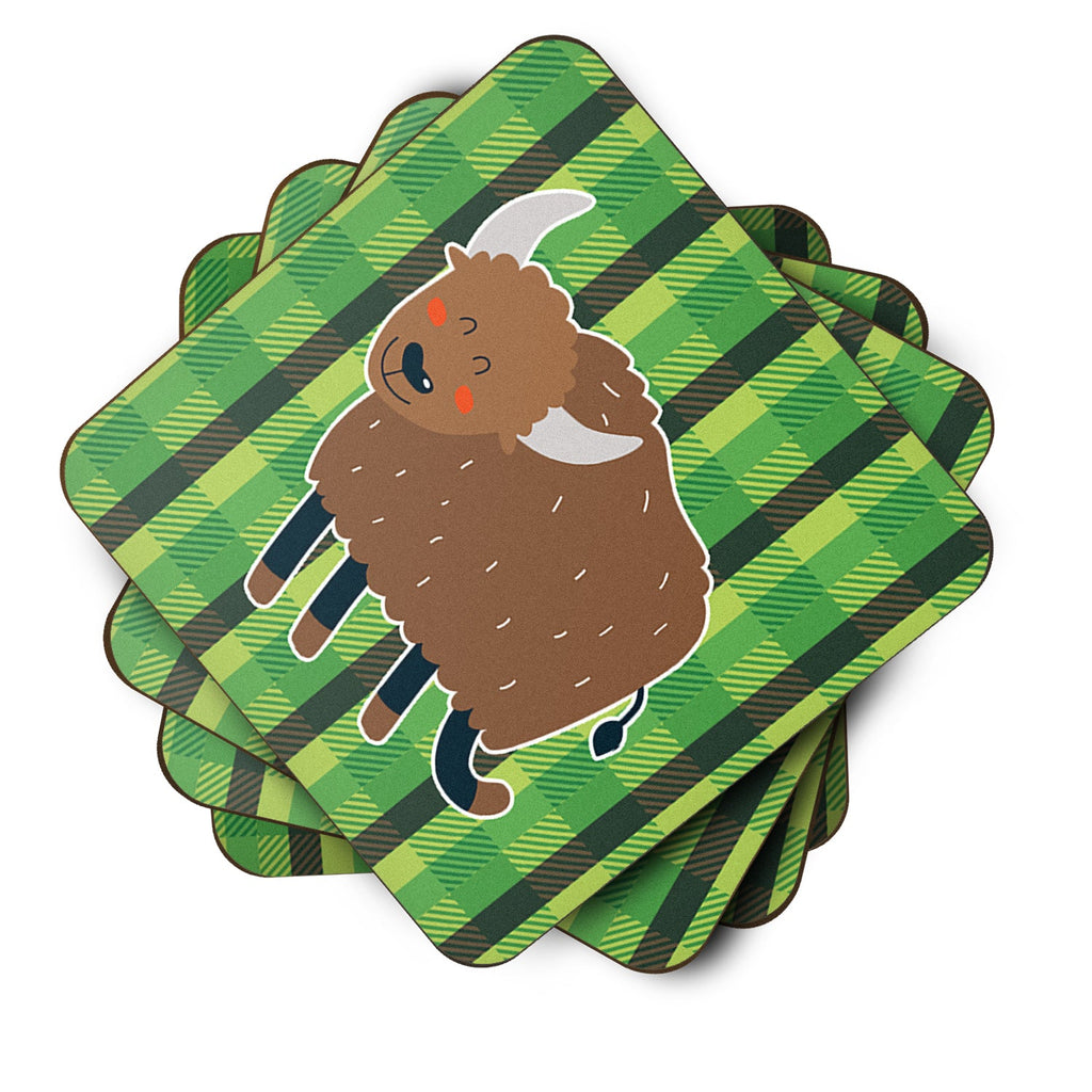 Bull Foam Coasters Set of 4 Cup Coasters for Indoor Outdoor, Tabletop Protection, Anti Slip, Mouse pad Material