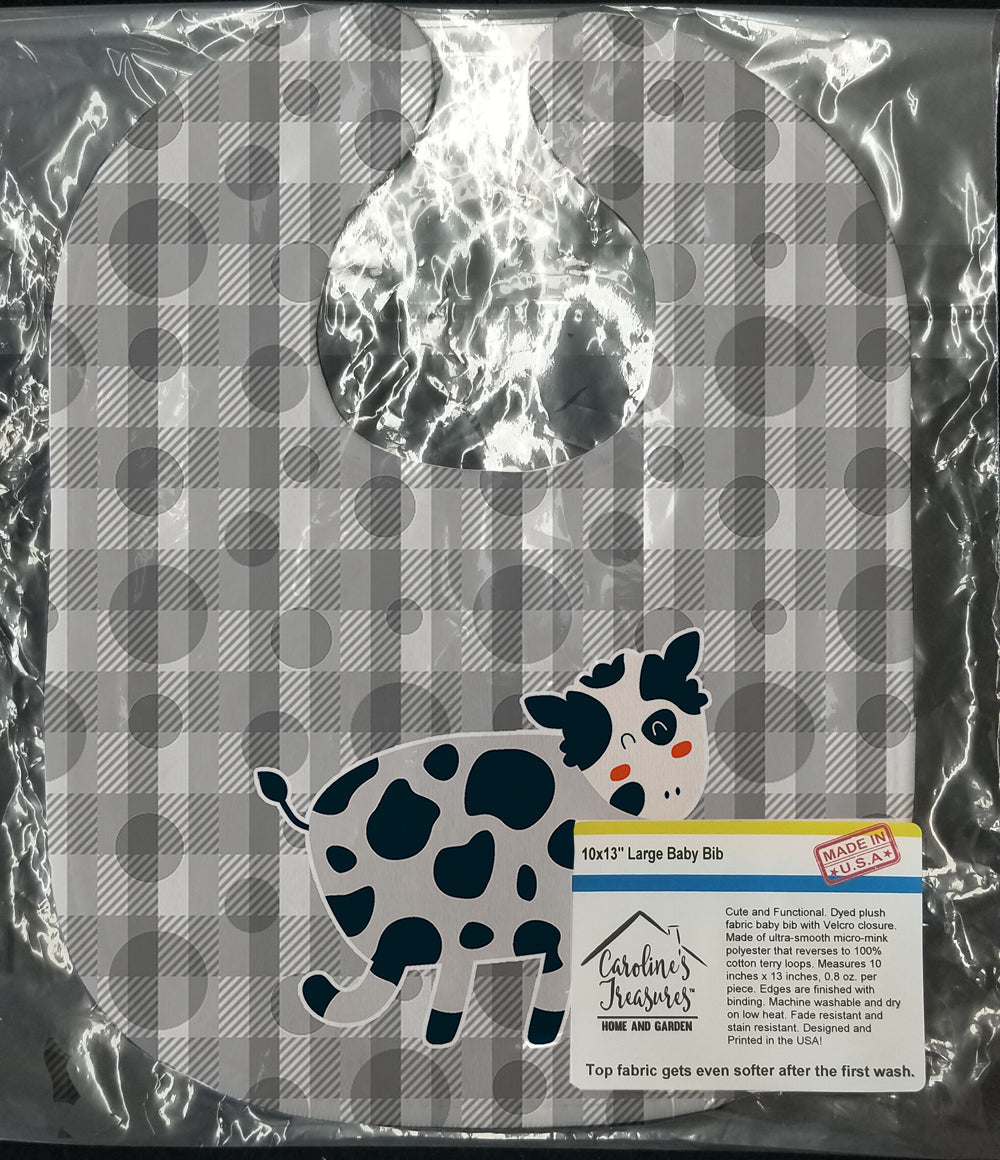Cow Baby Bib Easy-Clean Baby Bib Baby Feeding Accessory Baby Mealtime Essential, 10 x 13, Multicolor
