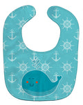 Whale with Anchors Baby Bib Easy-Clean Baby Bib Baby Feeding Accessory Baby Mealtime Essential, 10 x 13, Multicolor
