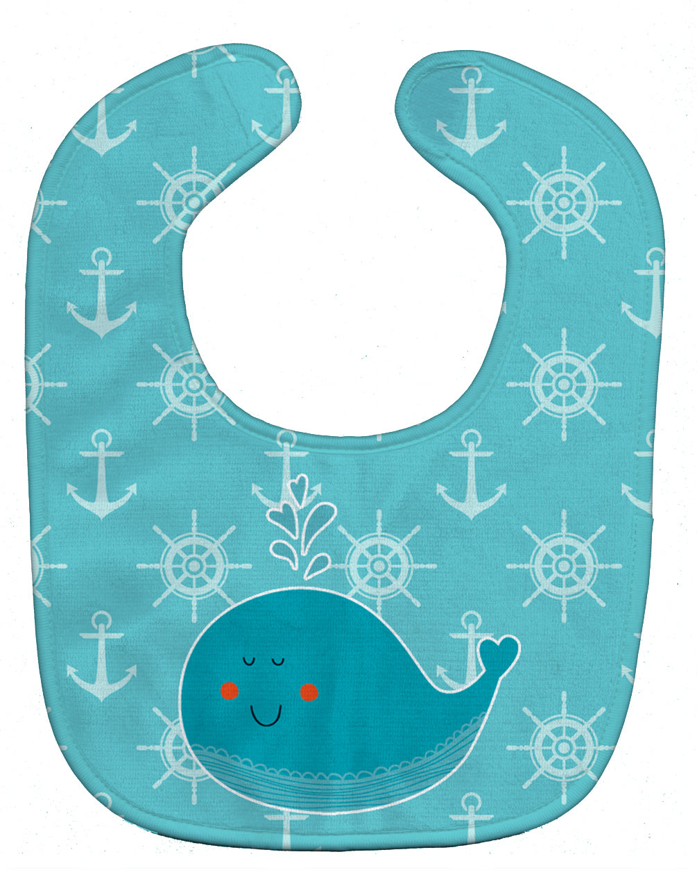 Whale with Anchors Baby Bib Easy-Clean Baby Bib Baby Feeding Accessory Baby Mealtime Essential, 10 x 13, Multicolor