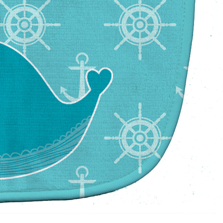 Whale with Anchors Baby Bib Easy-Clean Baby Bib Baby Feeding Accessory Baby Mealtime Essential, 10 x 13, Multicolor