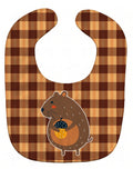 Squirrel with a Nut Baby Bib Easy-Clean Baby Bib Baby Feeding Accessory Baby Mealtime Essential, 10 x 13, Multicolor