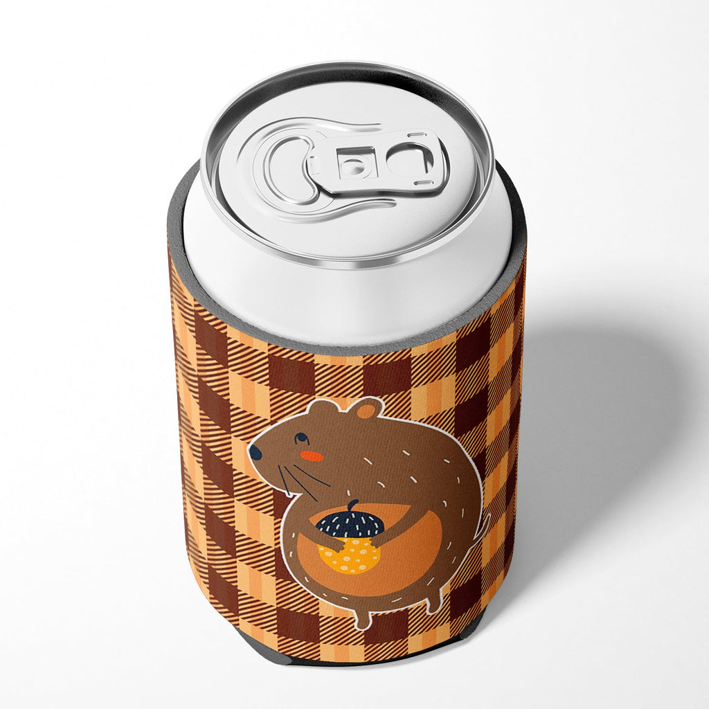 Squirrel with a Nut Can or Bottle Hugger Cooler Sleeve for Standard 12 oz Cans, Insulated Foam Beer & Soda Can Hugger Reusable