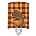 Squirrel with a Nut Ceramic Night Light Compact, UL-Certified, Ideal for Bedroom, Bathroom, Nursery, Hallway, Kitchen, 6x4x3, Multicolor