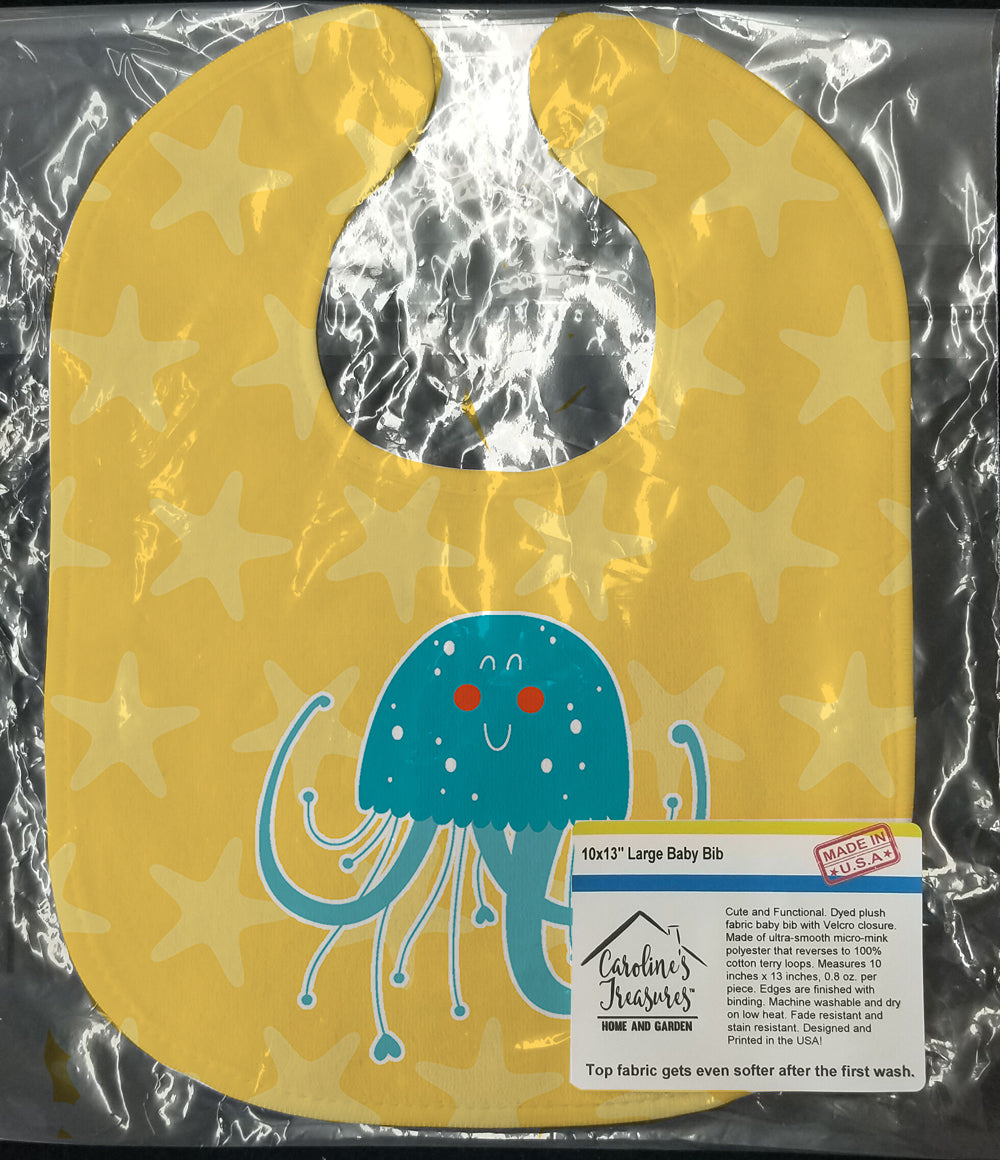 Jellyfish Baby Bib Easy-Clean Baby Bib Baby Feeding Accessory Baby Mealtime Essential, 10 x 13, Multicolor