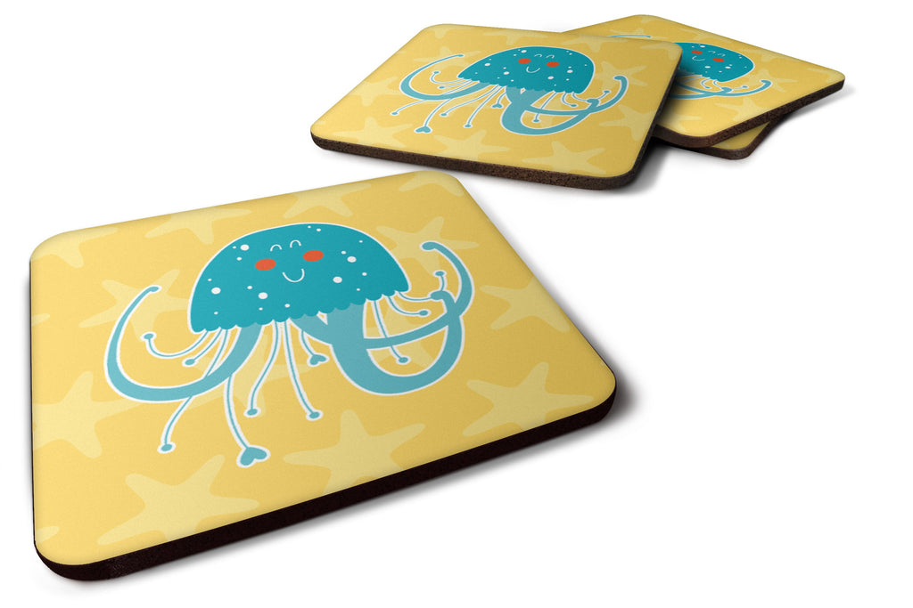 Jellyfish Foam Coasters Set of 4 Cup Coasters for Indoor Outdoor, Tabletop Protection, Anti Slip, Mouse pad Material