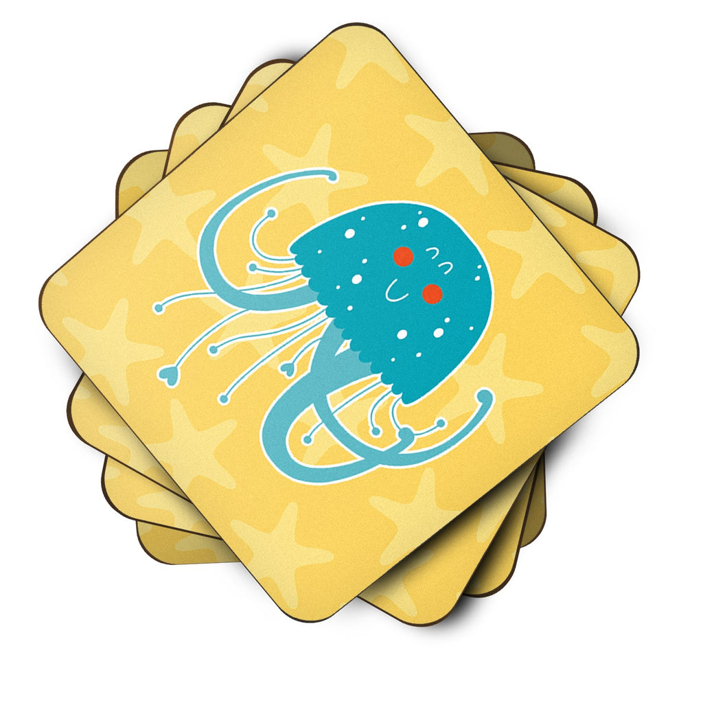 Jellyfish Foam Coasters Set of 4 Cup Coasters for Indoor Outdoor, Tabletop Protection, Anti Slip, Mouse pad Material