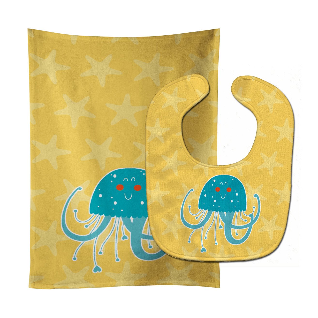 Jellyfish Baby Bib & Burp Cloth Easy-Clean Baby Bib Baby Feeding Accessory Baby Mealtime Essential