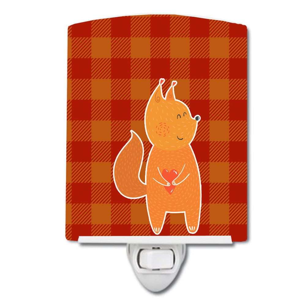 Fox Ceramic Night Light Compact, UL-Certified, Ideal for Bedroom, Bathroom, Nursery, Hallway, Kitchen, 6x4x3, Multicolor