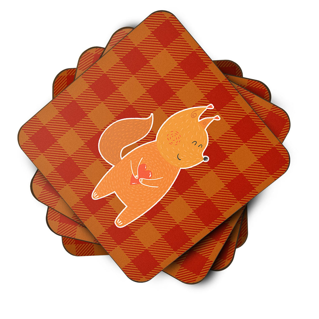 Fox Foam Coasters Set of 4 Cup Coasters for Indoor Outdoor, Tabletop Protection, Anti Slip, Mouse pad Material
