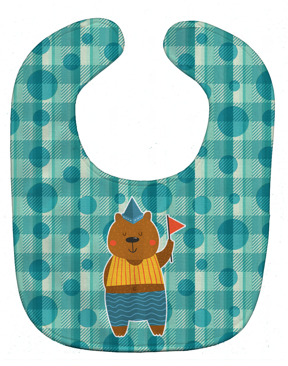 Celebration Bear Baby Bib Easy-Clean Baby Bib Baby Feeding Accessory Baby Mealtime Essential, 10 x 13, Multicolor