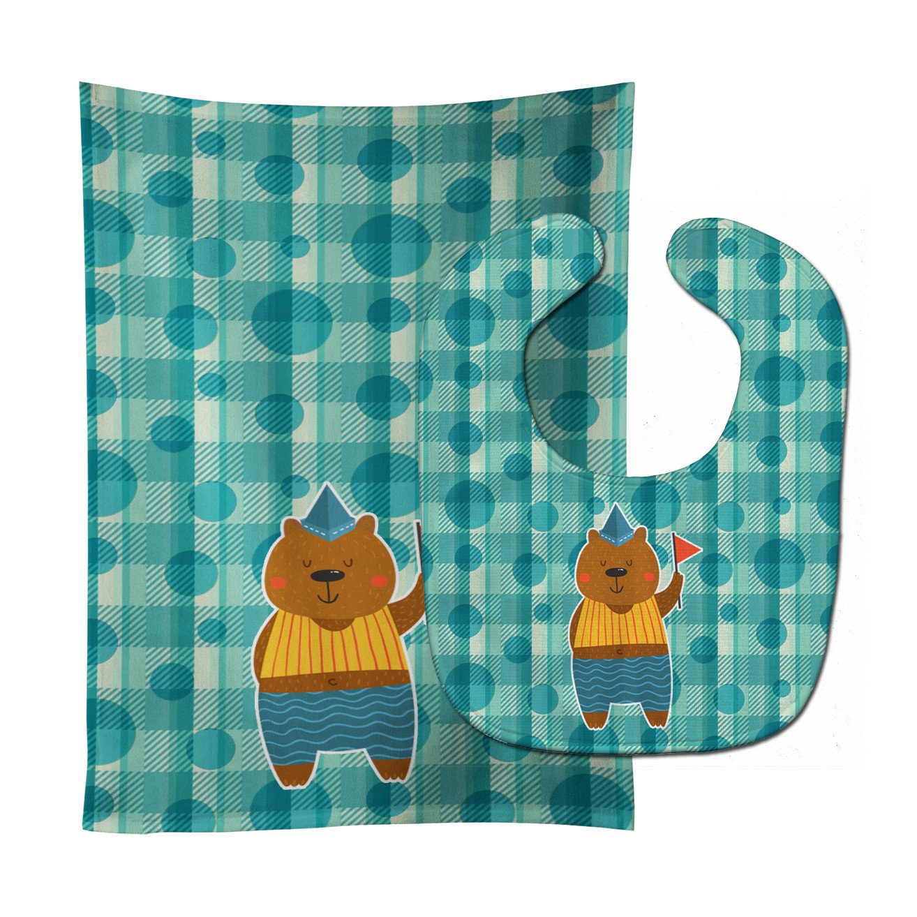 Celebration Bear Baby Bib & Burp Cloth Easy-Clean Baby Bib Baby Feeding Accessory Baby Mealtime Essential
