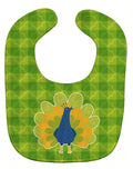 Pretty Peacock Baby Bib Easy-Clean Baby Bib Baby Feeding Accessory Baby Mealtime Essential, 10 x 13, Multicolor