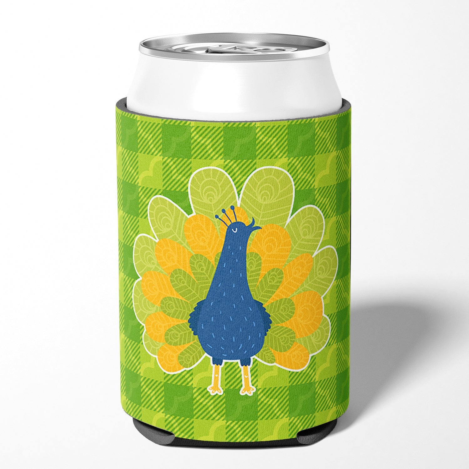 Pretty Peacock Can or Bottle Hugger Cooler Sleeve for Standard 12 oz Cans, Insulated Foam Beer & Soda Can Hugger Reusable