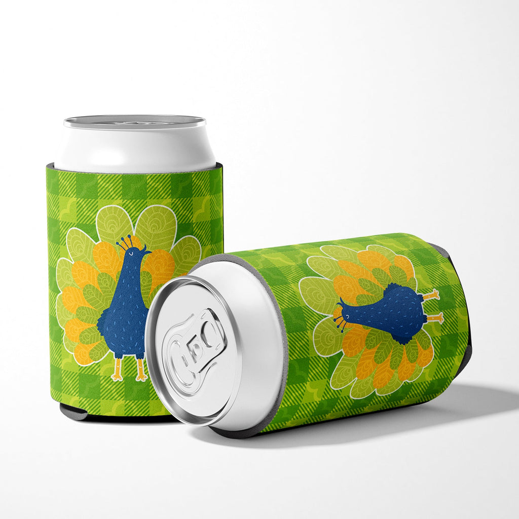 Pretty Peacock Can or Bottle Hugger Cooler Sleeve for Standard 12 oz Cans, Insulated Foam Beer & Soda Can Hugger Reusable