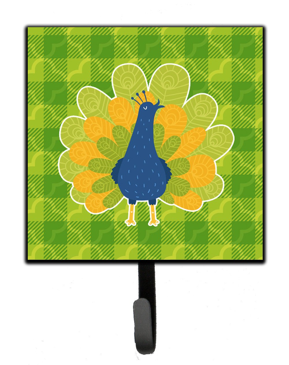 Pretty Peacock Leash or Key Holder Wall Hooks, Key Hooks Holder, Coat Rack Wall Mount, Coat Hooks, Hooks for Hanging Keys, Towels, Aprons, Leashes