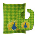 Pretty Peacock Baby Bib & Burp Cloth Easy-Clean Baby Bib Baby Feeding Accessory Baby Mealtime Essential
