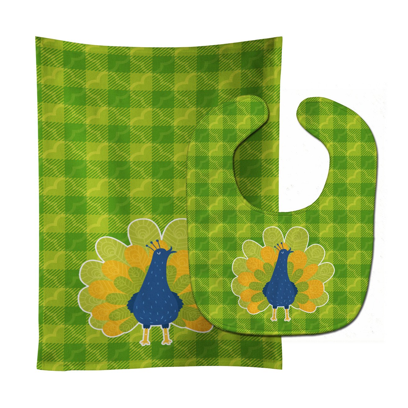 Pretty Peacock Baby Bib & Burp Cloth Easy-Clean Baby Bib Baby Feeding Accessory Baby Mealtime Essential