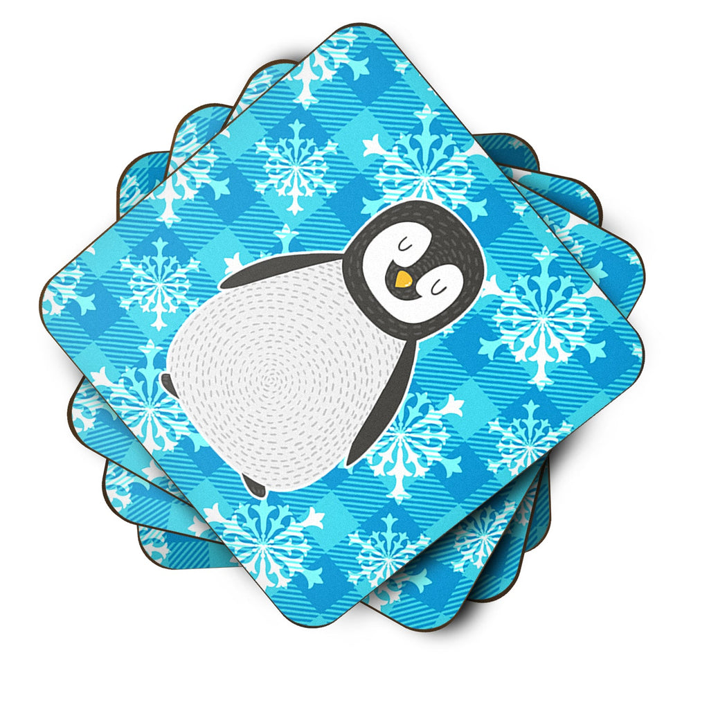 Penguin Foam Coasters Set of 4 Cup Coasters for Indoor Outdoor, Tabletop Protection, Anti Slip, Mouse pad Material