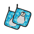 Penguin Pot Holder Set of 2 Heat Resistant Quilted Hot Pads 7.5 x 7.5 Inch, Insulated Kitchen Trivets for Cooking & Baking