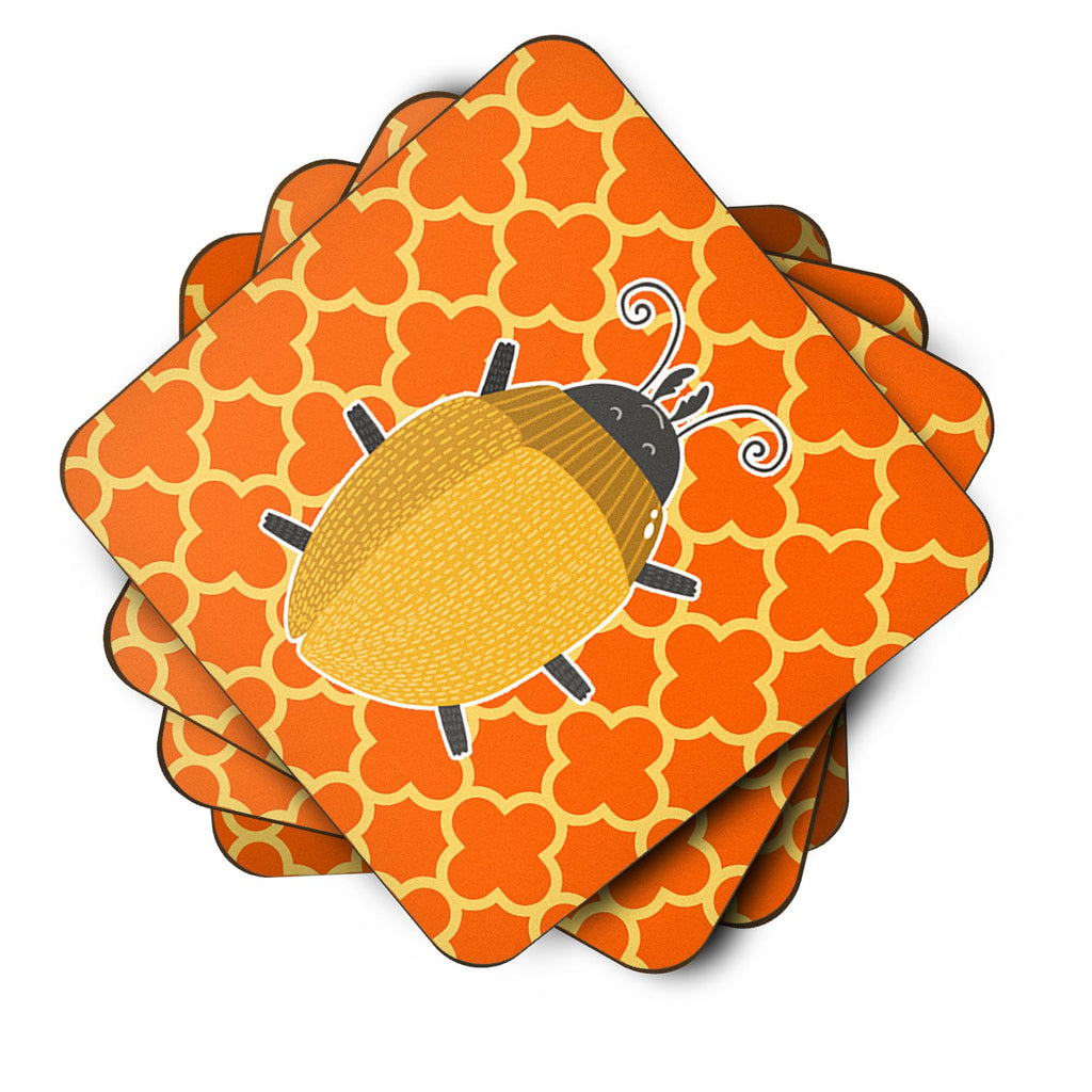 Beetle Foam Coasters Set of 4 Cup Coasters for Indoor Outdoor, Tabletop Protection, Anti Slip, Mouse pad Material