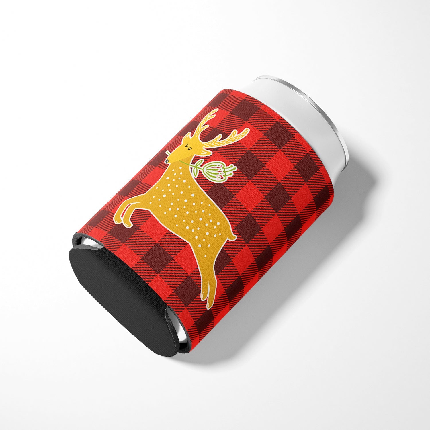Deer Can or Bottle Hugger Cooler Sleeve for Standard 12 oz Cans, Insulated Foam Beer & Soda Can Hugger Reusable