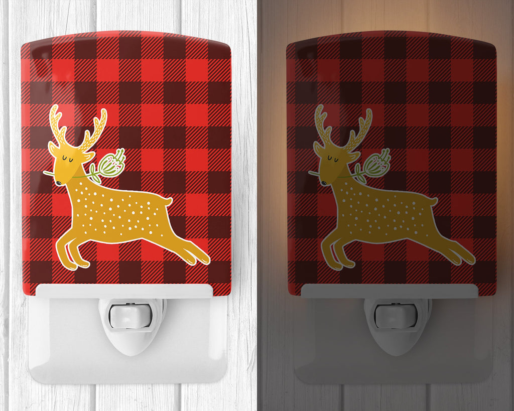 Deer Ceramic Night Light Compact, UL-Certified, Ideal for Bedroom, Bathroom, Nursery, Hallway, Kitchen, 6x4x3, Multicolor