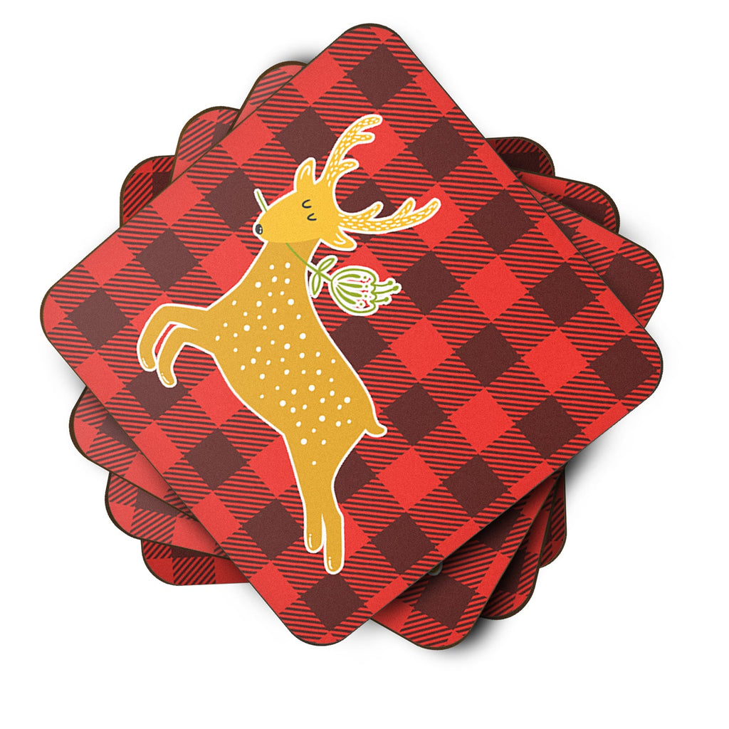 Deer Foam Coasters Set of 4 Cup Coasters for Indoor Outdoor, Tabletop Protection, Anti Slip, Mouse pad Material